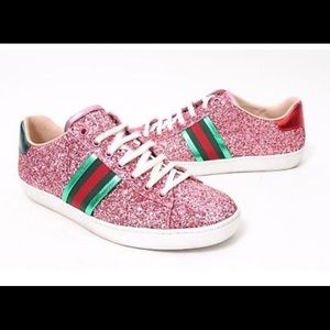 Pink Glitter Gucci Sneakers 💖